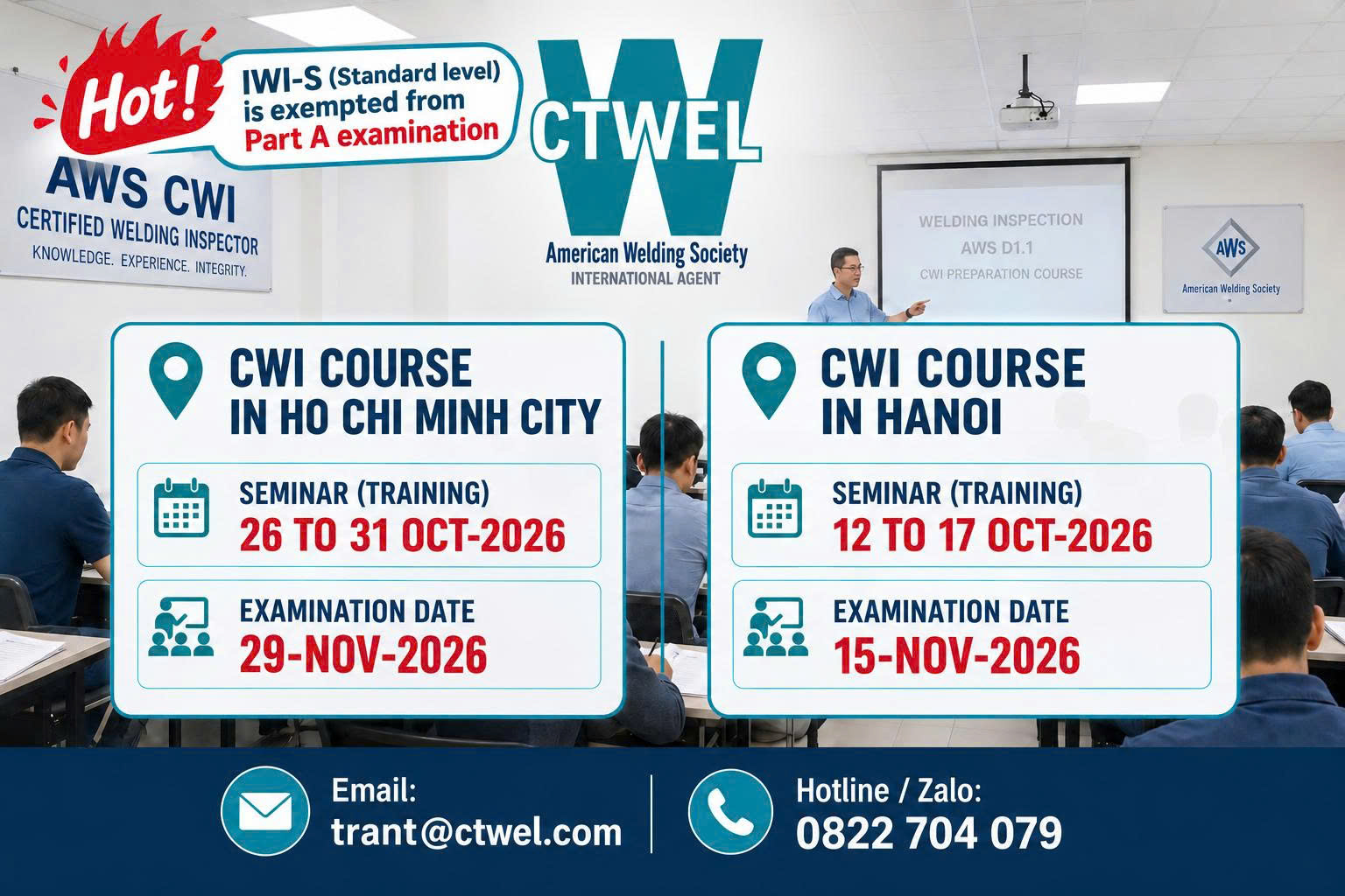 HAI KHÓA CWI TẠI TP. HỒ CHÍ MINH VÀ HÀ NỘI TRONG THÁNG 10