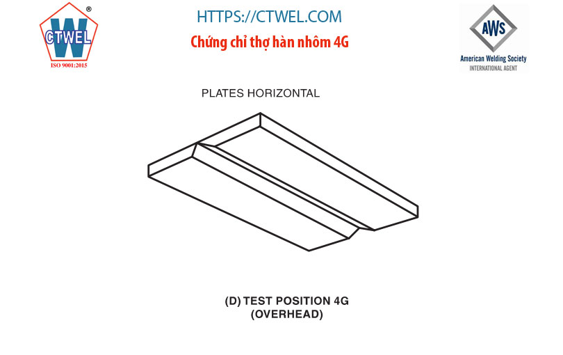 chứng nhận thợ hàn nhôm với mâu hàn 4G ở vị trí hàn trần