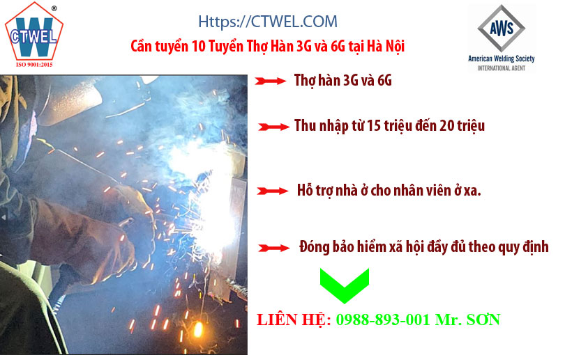 Tuyển dụng thợ hàn 3G và 6G tại Hà Nội với thu nhập hấp dẫn