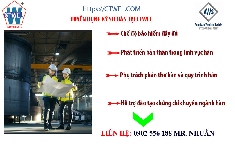 Tuyển dụng kỹ sư hàn tại CTWEL 